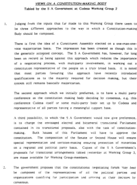 Views on a constitution making body