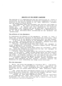 Analysis of the Recent Clampdown 