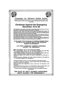 
Campaign for National United Action: Christmas against the emergency December 16 to 26
