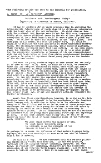 A reply to J G Matthews article: Africans an