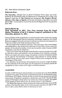 End Apartheid in 1951: New Year message 