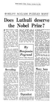 Does Luthuli deserve the Nobel Prize?