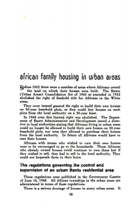 African family housing in urban areas