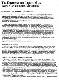 The emergency and impact of the black consciousness movement

