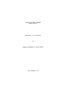 Submission on the question of foreign investment in South Africa
