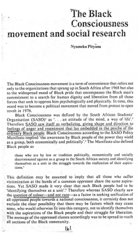 The Black Conciousness Movement and social research
