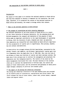 The resolution of the national question in South Africa: Part 1
