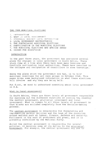 The 1988 Municipal Elections  