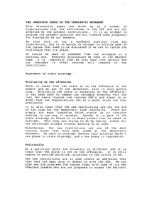 
The immediate tasks of the Democratic Movement
