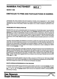 
Obstacles to free and fair elections in Namibia
