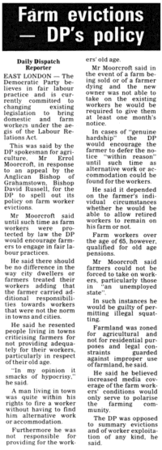 Farm evictions: Democratic Partys policy