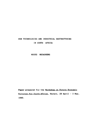 New technologies and industrial restructuring in South Africa
