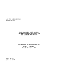 Post-apartheid South Africa: the macroeconomic perspectives for year one and beyond
