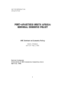 Post-apartheid South Africa: regional economic policy
