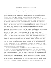 Negotiations, armed struggle and the ANC