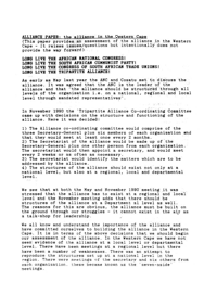 Alliance paper: the alliance in the Western Cape
