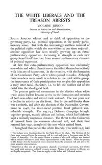 The White liberals and the treason arrests