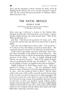 The Natal menace