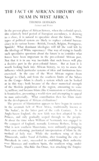 
The fact of African history (II): Islam in West Africa
