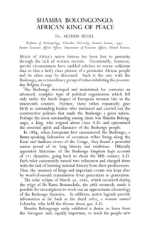 Shamba Bolongongo: African king of peace