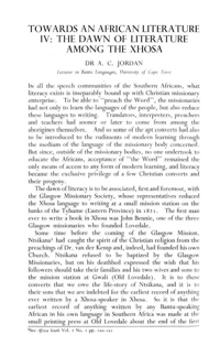 
Towards an African literature IV: the dawn of literature among the Xhosa
