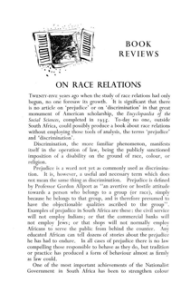 Book reviews: On race relations