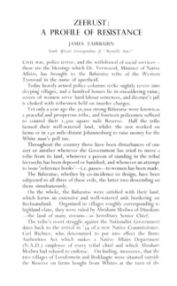Zeerust: a profile of reistance