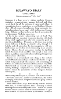 Bulawayo diary