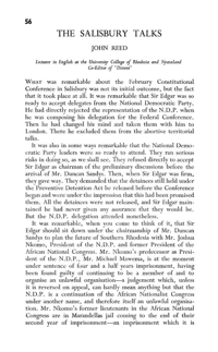 The Salisbury talks