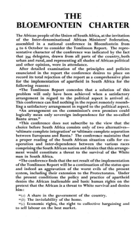 The Bloemfontein Charter