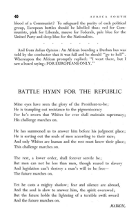 Battle hymn for the Republic