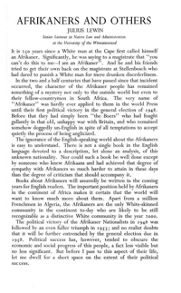 Afrikaners and others