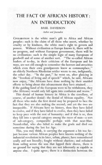The Fact of African history: an introduction
