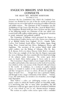 Anglican Bishops and racial conflicts