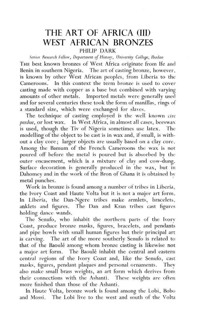 
The Art of Africa (III): West African Bronzes
