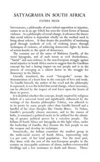 Satyagraha in South Africa