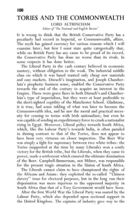 Tories and the Commonwealth