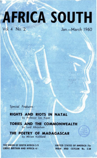 Africa South Vol.4 No.2 Jan-Mar 1960