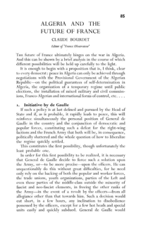 Algeria and the future of  France