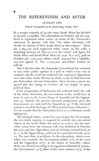 The Referendum and after