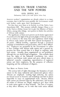 African trade unions and the new powers