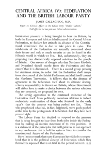 
Central Africa (V): Federation and the British Labour Party

