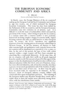 The European economic community and Africa