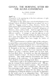 
Ghana: the morning after (III): the Accra Conference
