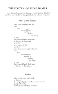 The Poetry of Leone Damas