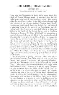 The Strike that failed