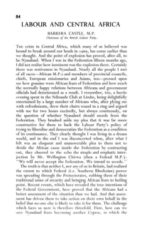 Labour and Central Africa