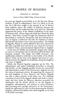 A Profile of Buganda