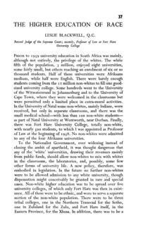 The Higher education of race