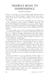 Nigerias road to independence